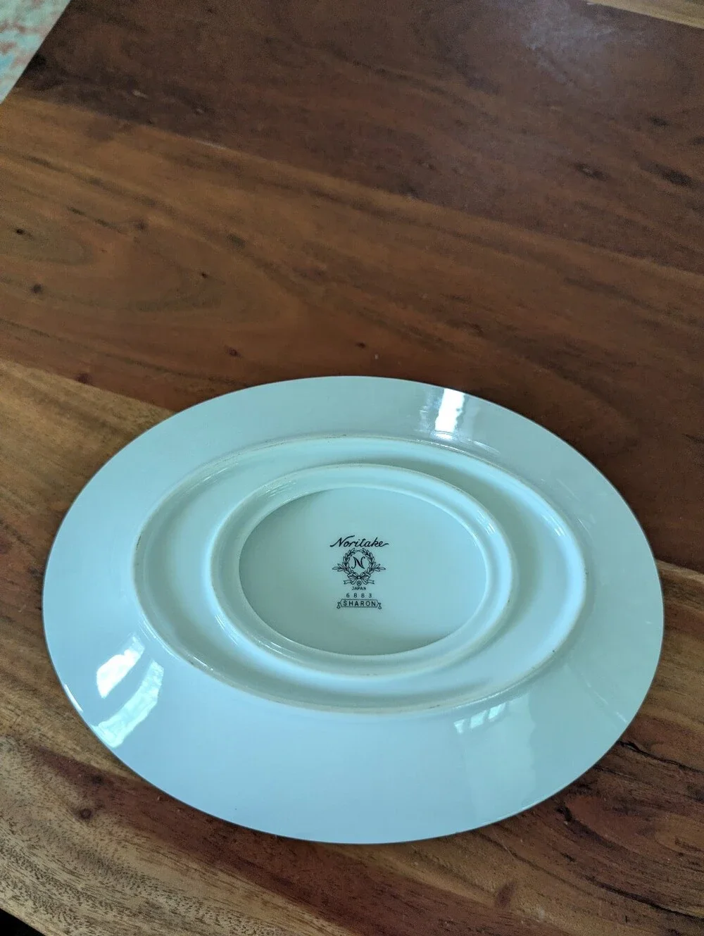 Noritake Sharon #6883 Gravy Boat Connected Plate Black Band Raised Flowers
